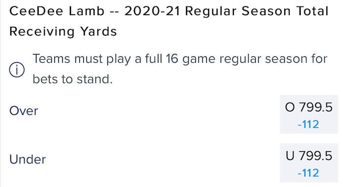 Odds courtesy of FanDuel